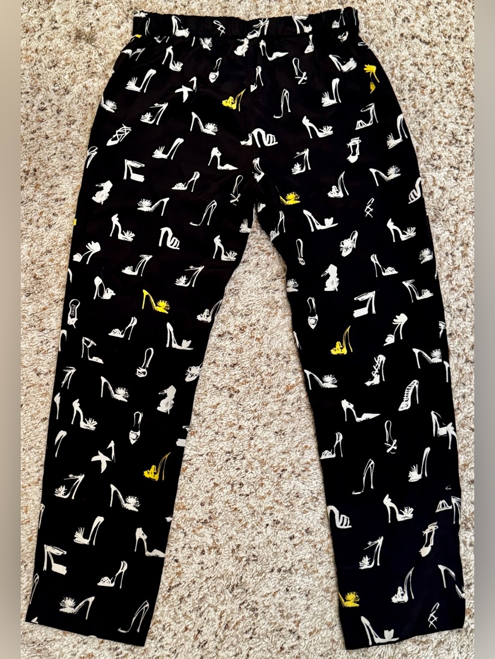 Moschino Women's Straight Leg Pants with Shoe Print - Black - Picture 11 of 11